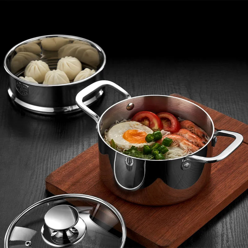 316 stainless steel steamer Double layer soup pot Household thickened milk pot Kitchen utensils pots for cooking