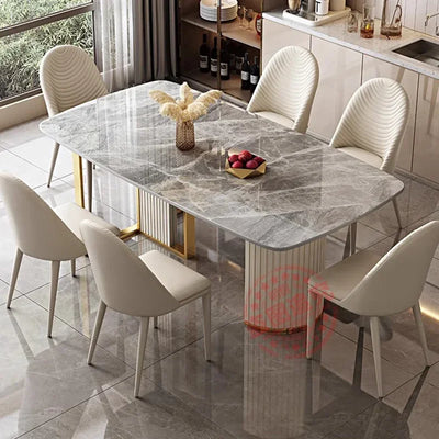 Marble Nordic Dining Table White Luxury Rectangle Space Savers Dining Table Modern Home Mesa De Comedor Kitchen Furniture