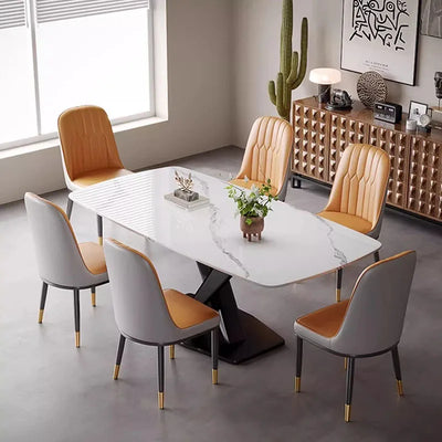 Rock-board Dining Table Hotel Modern Delicate Simple Luxurious Dining Table for Living Room Mueble Para Cocina Dining Room