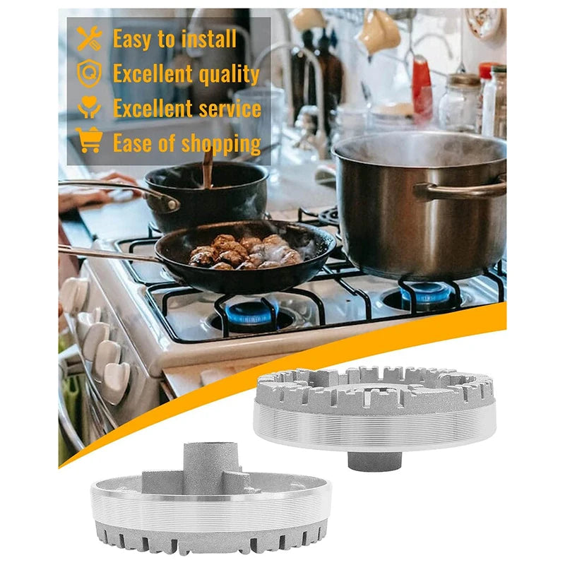 Set Oven Gas Hob Burner Flat Fire Cover Crown Flame Cap Gas Burner Flame Cap Fits Most Gas Stove Burners Accessories Stove