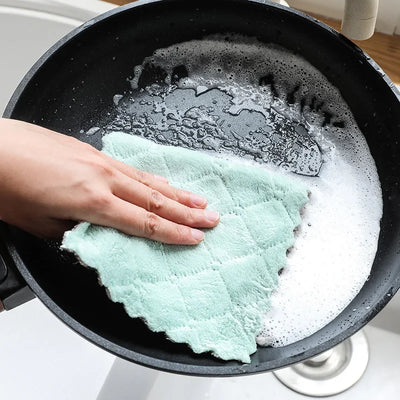 1/10Pcs Super Absorbent Microfiber Handkerchief Towel Kitchen Dish Cloth Simple Hand Face Tableware Household Cleaning Towel