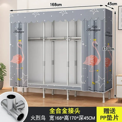 Simple Steel Frame Wardrobe  Easy Assembly, NonWoven Fabric Closet, Durable Storage Solution, Bedroom Organization