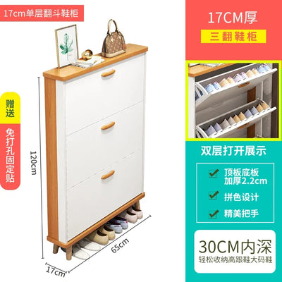 Ultra-Thin Shoe Cabinet Home Doorway Home Tilting Entrance Cabinet Shoe Rack