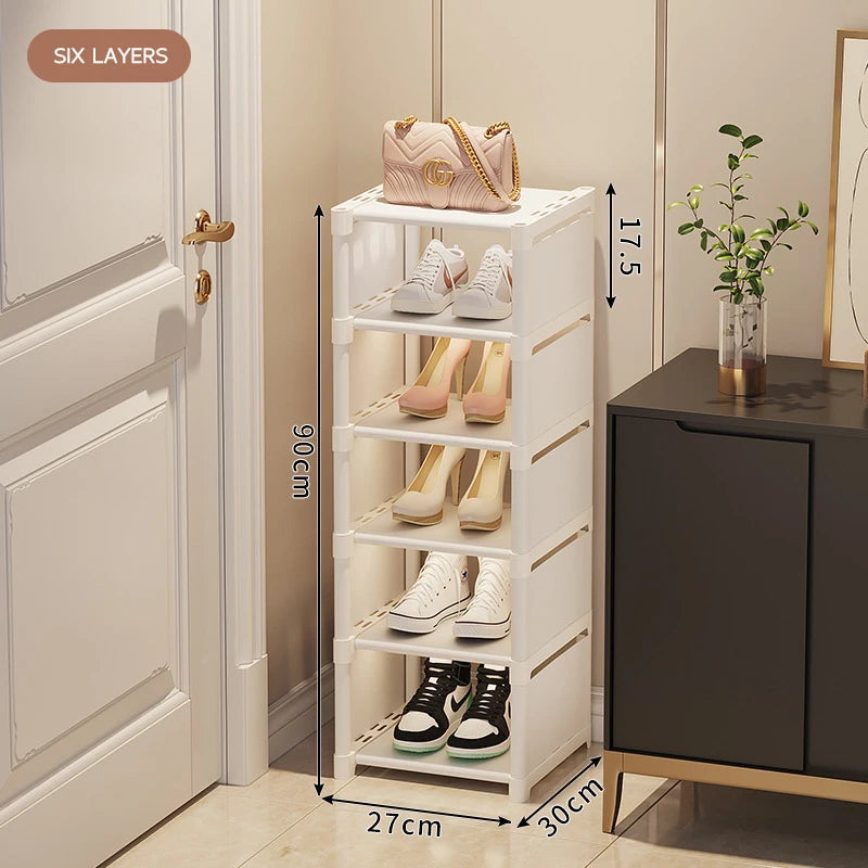 Shoe Rack Storage Organizer Simple Multi-Layer Living Room Vertical Shoes Rack Sneakers Cabinets Removable Household Furniture