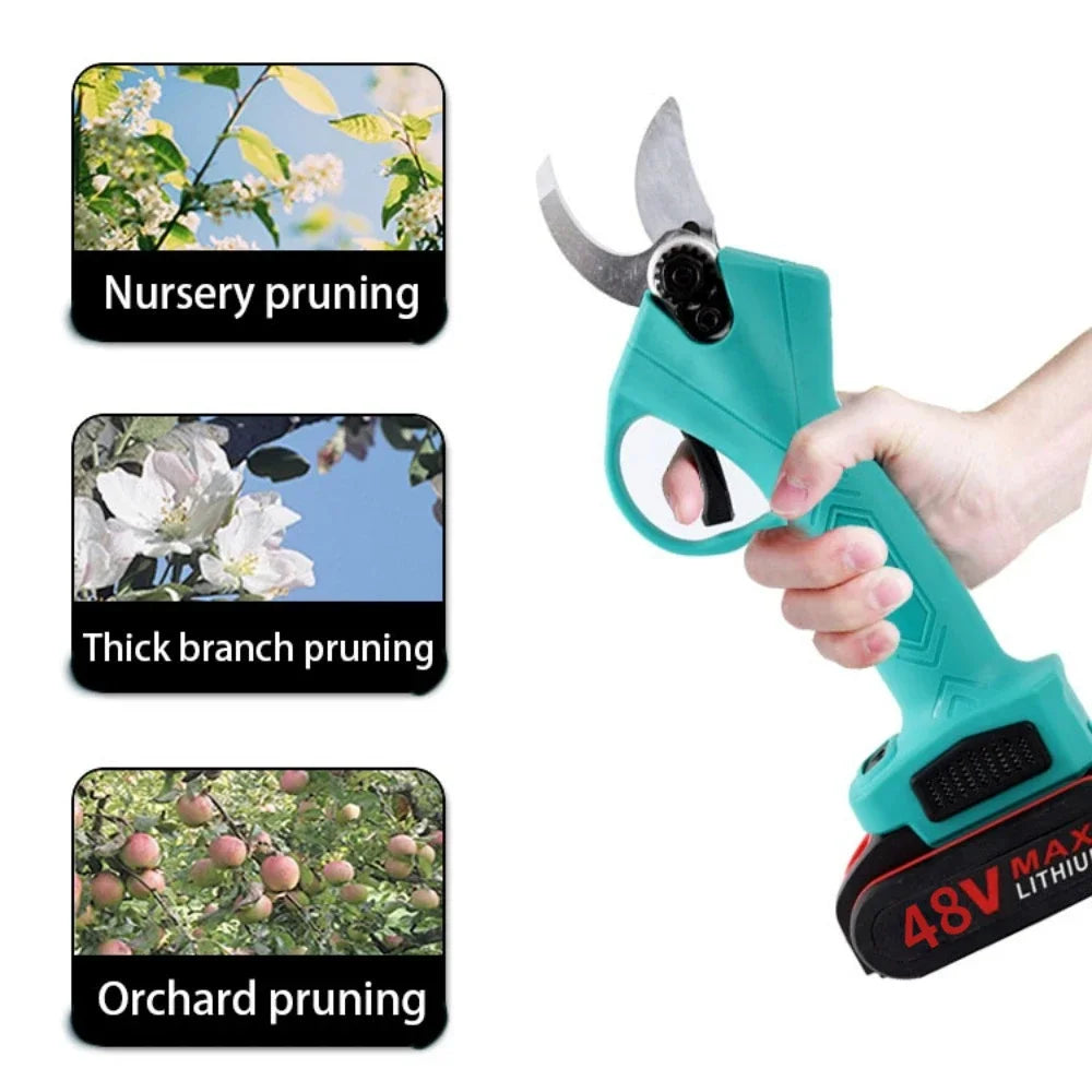 30mm Brushless Electric Pruning Shears Garden Tool Pruner Cordless Electric Garden Scissors Fruit Tree For Makita 18V Battery