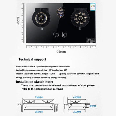 Double-Headed Nine-Cavity Mandarin Duck Fierce Fire Stove Innovative Clamshell Gas Stove Tempered Glass Electronic Pulse