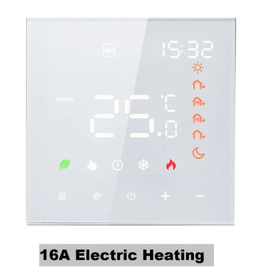 Smart Thermostat 16A/3A Digital Programmable LCD Display Touchscreen Underfloor Water Electric Heating Temperature Controller