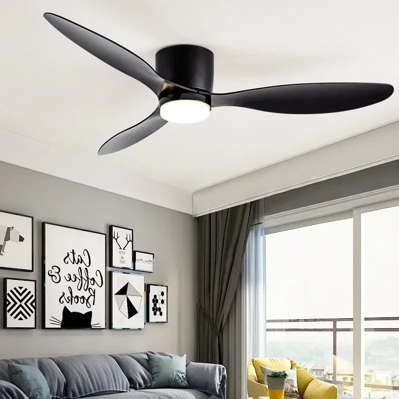 Modern LED Ceiling Fan Lights, Low Floor Decorative Lights with Remote Control, Home Lighting with Fans in Bedrooms and Homes