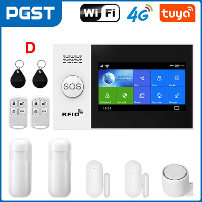 PGST 4.3 inch HD 4G Wifi Alarm System Wireless Touch Screen Tuya Smart Life App Control work with Alexa PG107