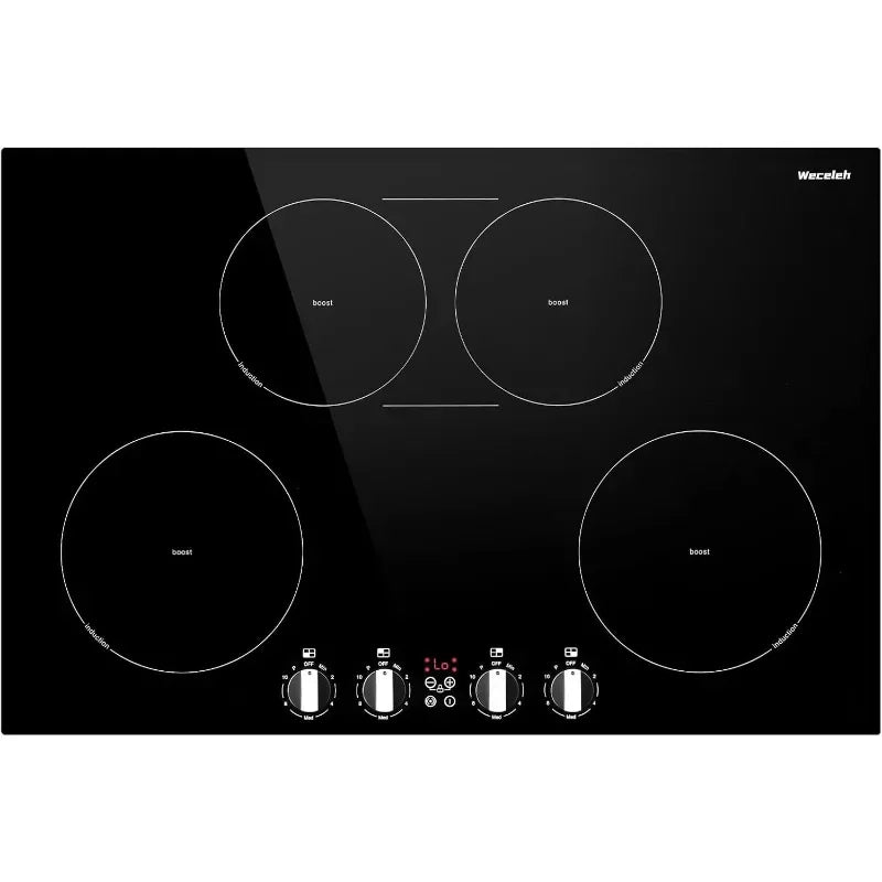 30 inch Induction Cooktop Built-in Electric Induction Stovetop 4 Burners,Boost/Bridge Mode/10 Power Levels/Timer/Safety Lock