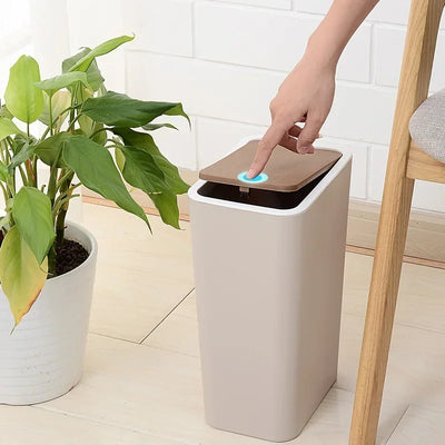 Creative New Rectangular Trash Can Kitchen Bathroom Toilet Trash Can Living Room Room With Lid Trashs Can Nordic Push Trash Can