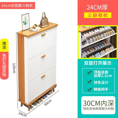 Ultra-Thin Shoe Cabinet Home Doorway Home Tilting Entrance Cabinet Shoe Rack