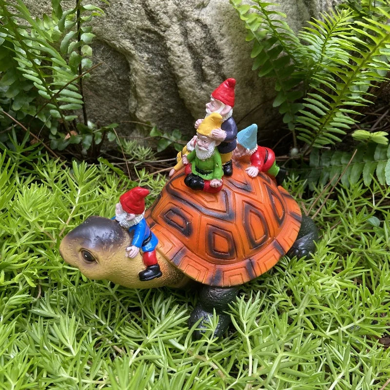 1Pc, Garden Dwarf Turtle Statue Courtyard Art Resin Statue Decoration Outdoor Garden and Courtyard Lawn