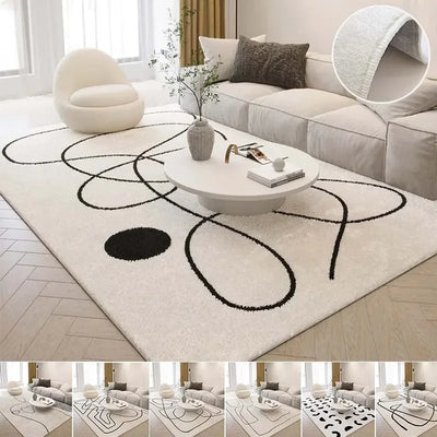 Modern Abstract Art design Living room decoration Furry carpet Nordic style bedroom sofa cloakroom Simple line soft rug bedroom