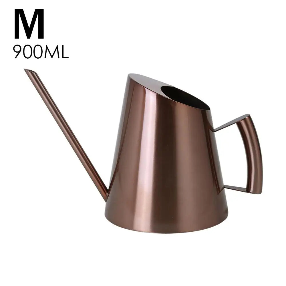 European Gardening Watering Can With Long Mouth Pot Stainless Steel 4009001500ml Household Shower Pot Gold Copper Watering Can