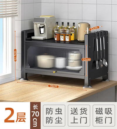 Modern Metal Kitchen Cabinets Kitchen Furniture Multi-layer Storage Cabinet Floor Racks Multi-functional Tableware Cabinet U