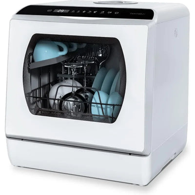 Countertop Dishwasher, 5 Washing Programs Portable Dishwasher With 5-Liter Built-in Water Tank For Glass Door