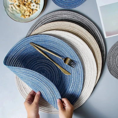 18/30cm Round Table Mat Woven Ramie Placemat Anti Slip Dining Table Mats Non-Slip Tableware Bowl Pads Kitchen Drink Cup Coasters