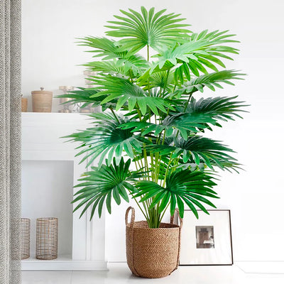 60-105cm/41.33in  Artificial fan leaf tropical plant large fake palm office home holiday decoration