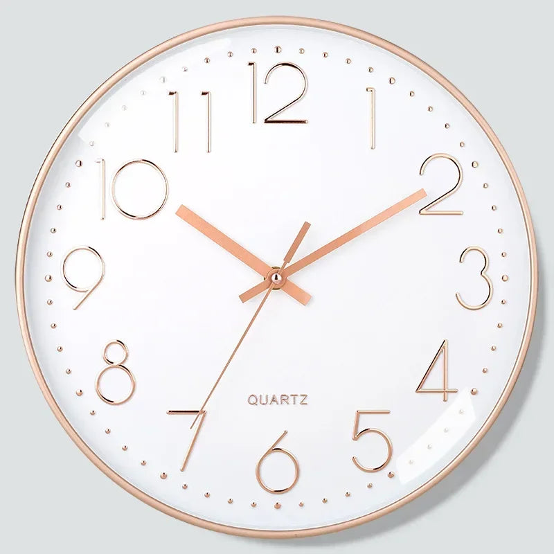 8 Inch Easy To Read Wall Clock Classic Elegant Modern Silent Quartz Clocks for Living Room Bedroom Office Study