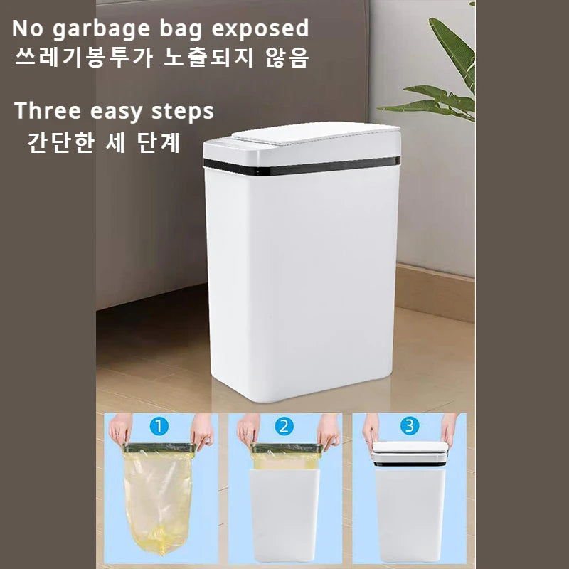 Intelligent Flip Garbage Bin Narrow Seam Pressure Ring Garbage Classification Induction Garbage Bin in Household Restrooms