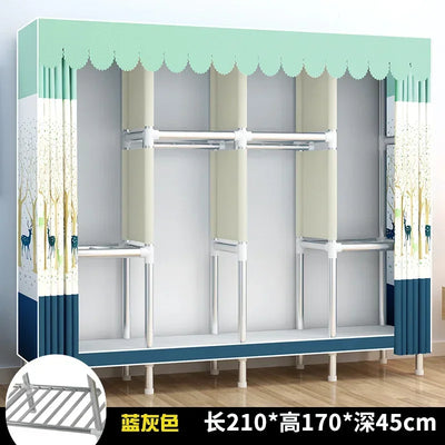 Simple Steel Frame Wardrobe  Easy Assembly, NonWoven Fabric Closet, Durable Storage Solution, Bedroom Organization