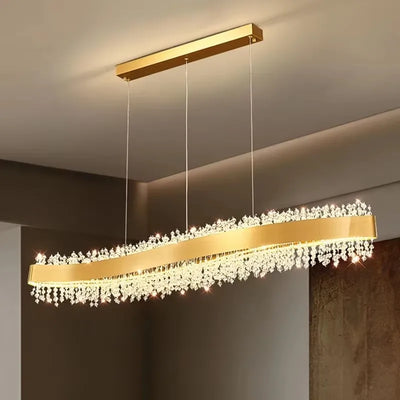 Restaurant Crystal Chandelier Italian Light Luxury Dining Table Lighting Postmodern Minimalist Creative Dining Room Chandelier