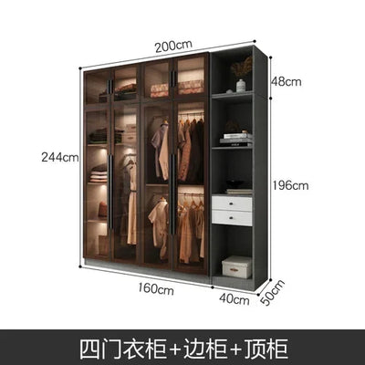 Design Living Room Closet Storage Box Indoor Black Hotel Indoor Display Cabinet Creative Wood Meuble Chambre Furniture Bedroom