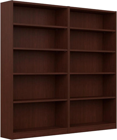 Universal 5 Shelf Bookcase, Vogue Cherry,Tall Bookshelf , Large Storage Cabinet Set, Home Office Bookcase ,Living Room