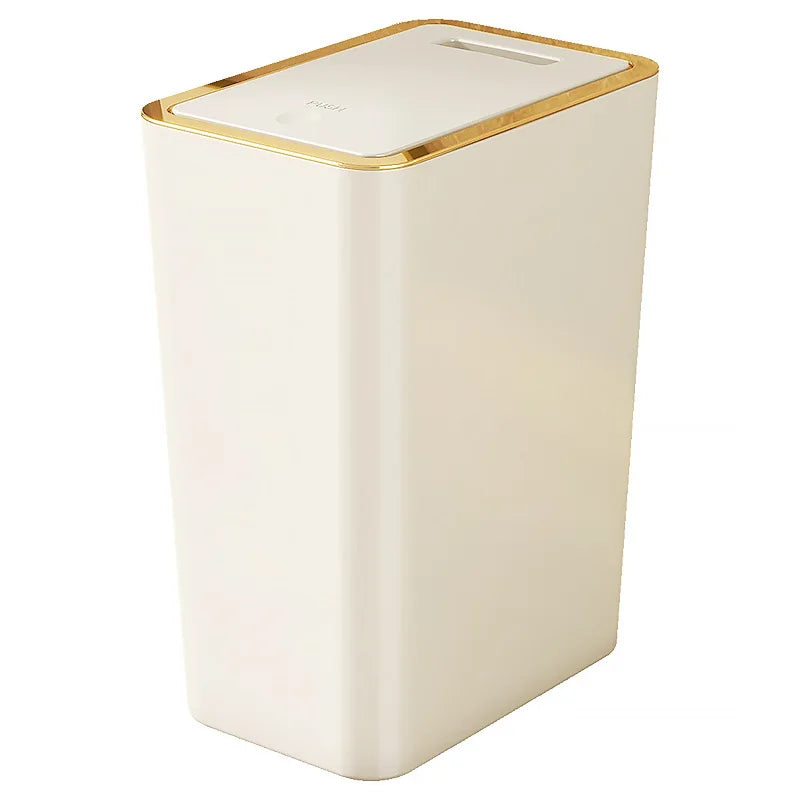 Garbage Bin For Household Square Press Style Luxury Style Living Room Kitchen Bathroom With Lid Garbage Bin