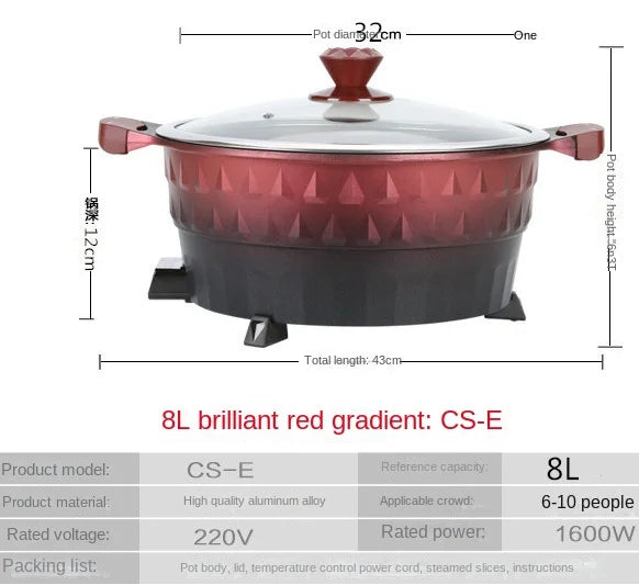 Multifunctional electric hot  heating pot wok electric cooking