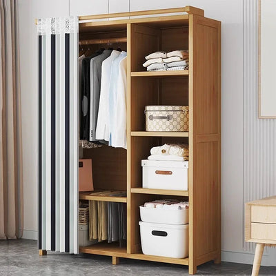 Space Saving Cheap Closet Modern Minimalist Nordic Display Lounge Open Wooden Wardrobe Storage Vestidores Trendy Furniture