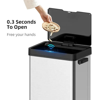 72L Smart Auto Sensor Recycling Sorting Touchless Dual compartments garbage waste bin dustbin Trash can