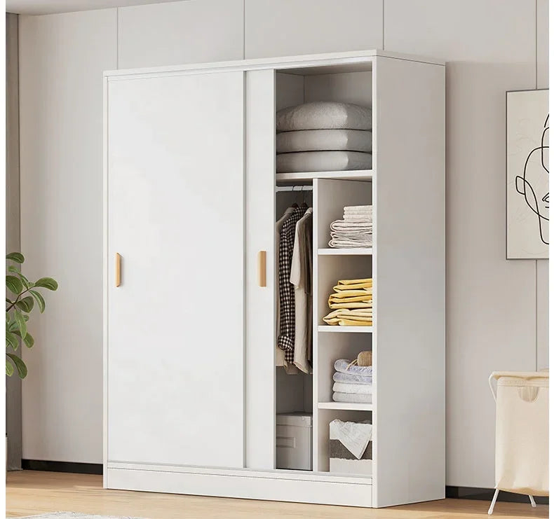 Small Wardrobe with Sliding Door,Bedroom Storage Cabinet, Simple Modern Style Closet, for Household Bedroom