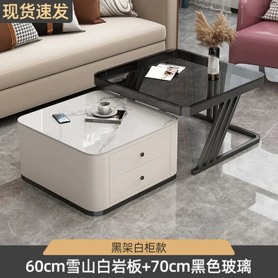 Gold Luxury Nordic Coffee Tables Living Room Square Modern Coffee Tables Storage Design Mesa De Centro De Sala Home Furniture