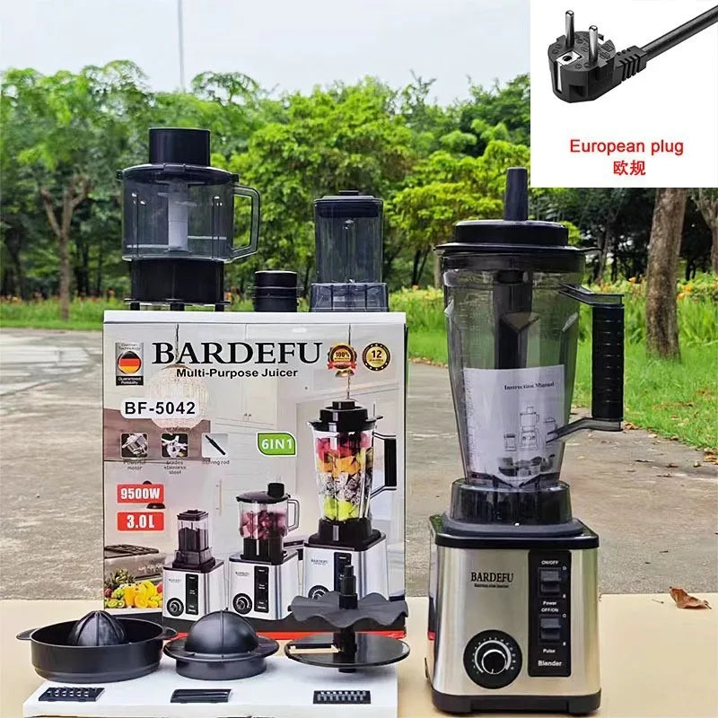 6 in1 Blender Professional Powerful Stainless Steels Fruit ice water juice mixer Food Processor Juicer Machine Smoothie Blender