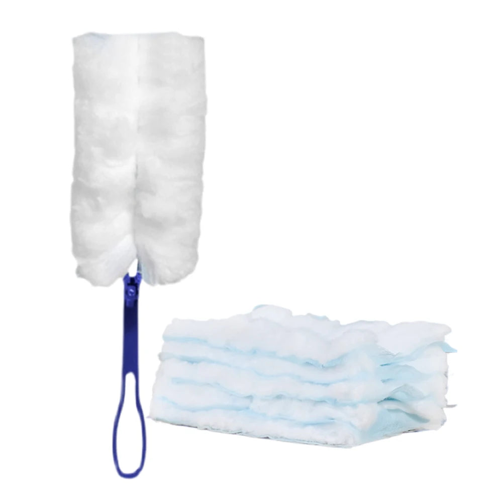 Disposable Duster Long/Short Handle Microfiber Duster Disposable Duster Refills Extendable Feather Duster for Car Furniture