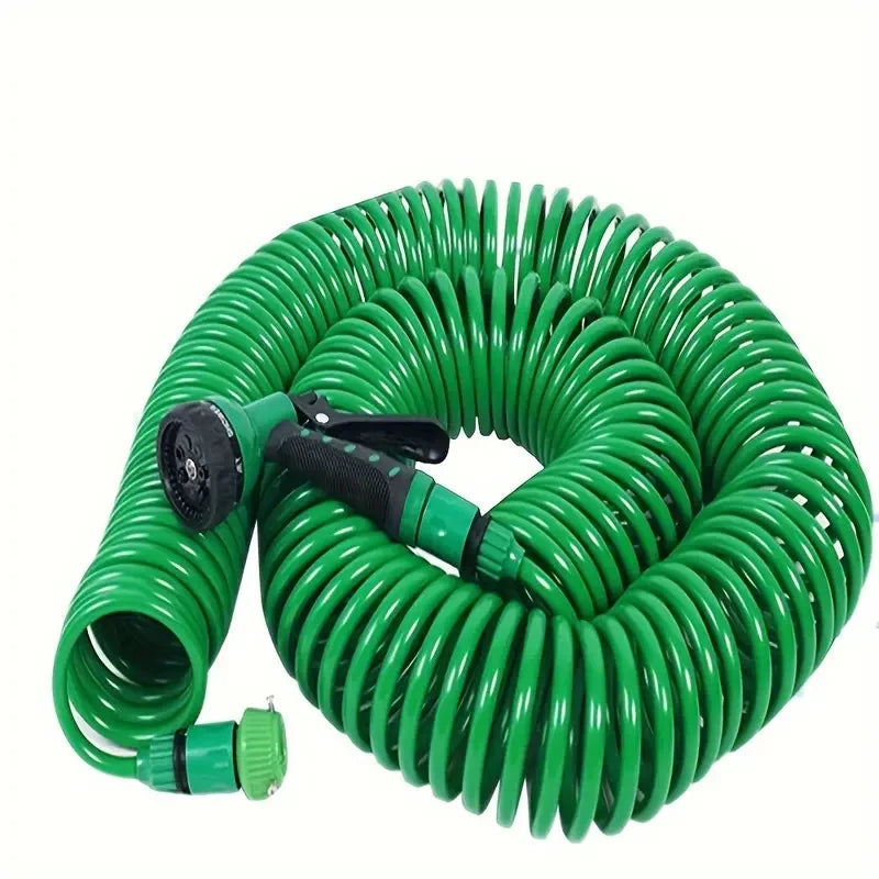 25FT/50FT Expandable coil garden hose with universal connectors - high pressure, wear resistant, for irrigation and car washing