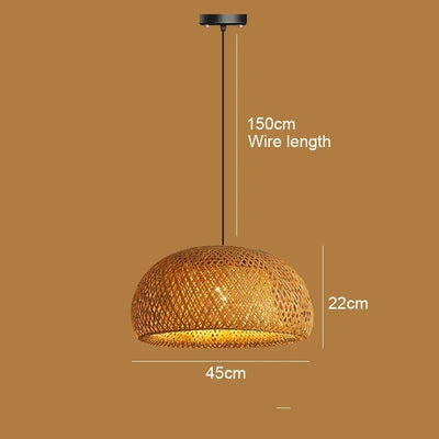 Big Size Bamboo Pendant Lamp Natural Rattan Chandeliers E27 Hand-knitting Café Restaurant Living Room Decor Hanging Lamp Indoor