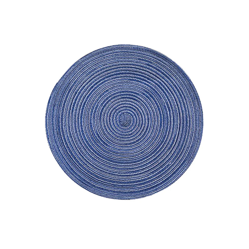 4pcs Woven Ramie Placemats Round Table Mat Anti Slip Dining Table Mats Non-Slip Tableware Bowl Pads Kitchen Drink Cup Coasters