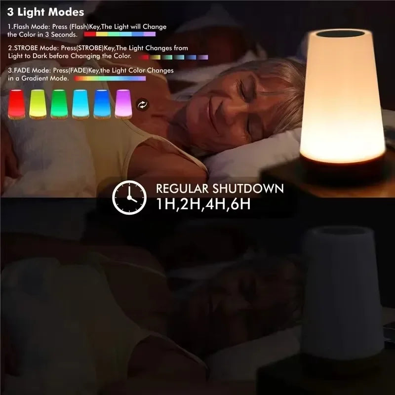 13 Color Changing Night Light RGB Remote Control  Dimmable Lamp Portable Table Bedside Lamps USB Rechargeable Night Lamp