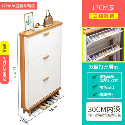 Ultra-Thin Shoe Cabinet Home Doorway Home Tilting Entrance Cabinet Shoe Rack