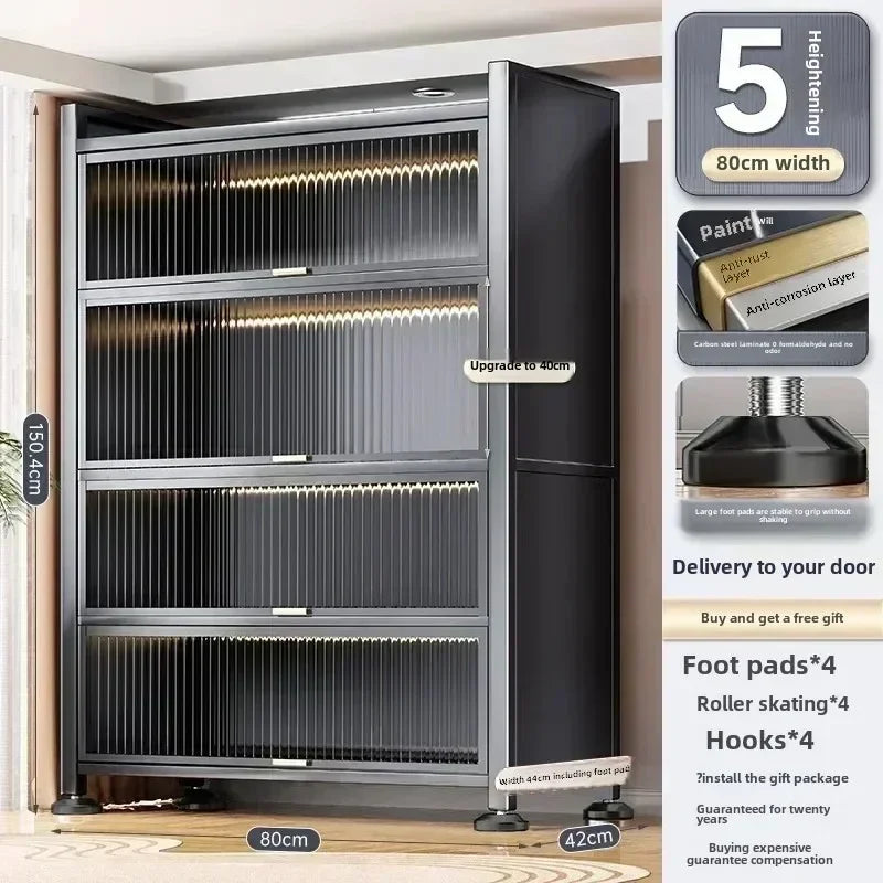 Storage Racks Multi-layer Storage Cabinets, Thickened Carbon Steel, Stainless Steel Feet, Suitable for Kitchen Living Room