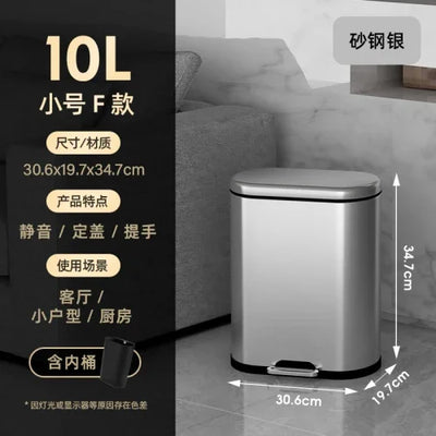 50 liter ultra large capacity stainless steel trash can, pedal style kitchen dedicated high-end household use