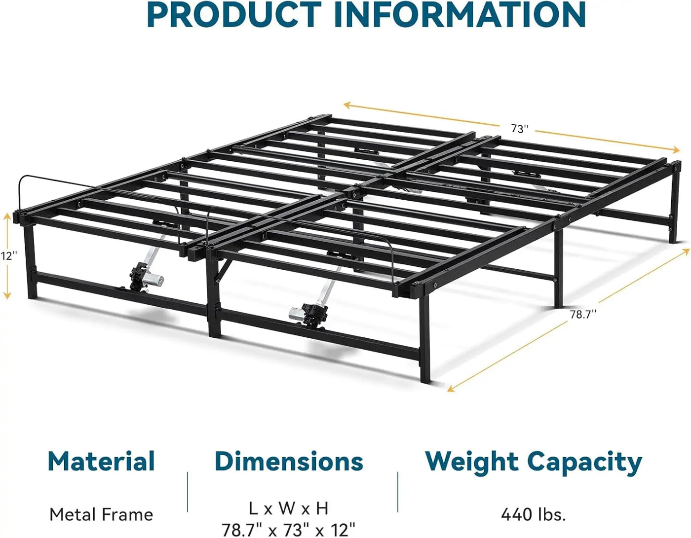 Adjustable Bed Frame King, Independent Head and Foot Incline, Adjustable Electric Bed Base with Remote Control