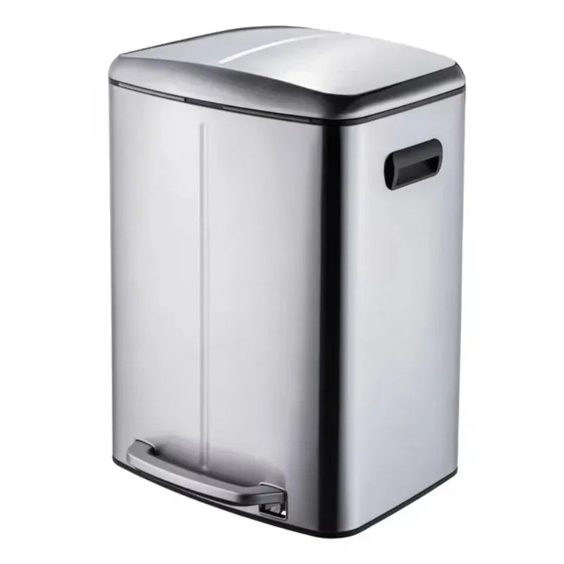 40L Dual Compartment Large Stainless Steel Trash Can Recycling Bin Pedal Bin with Soft Close Kitchen Waste Bin