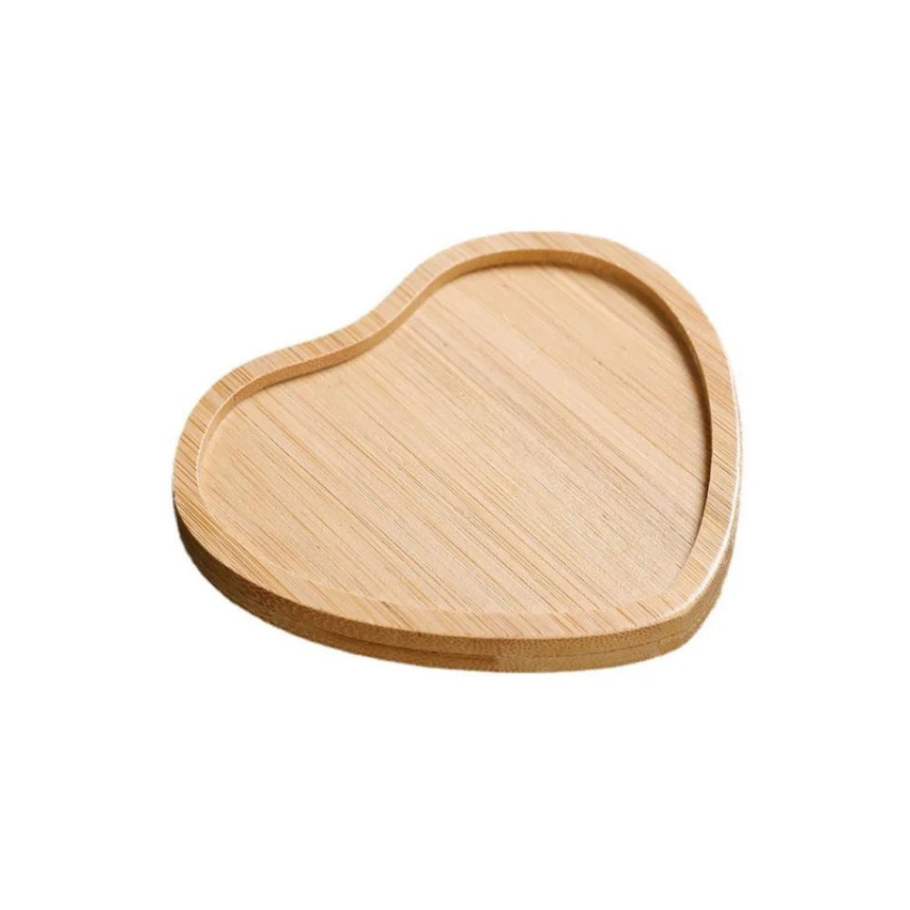 100pcs Creative Heart Shape Coasters Natural Bamboo Cup Mat Placemat Wedding Party Favors and Gifts Souvenirs SN4571