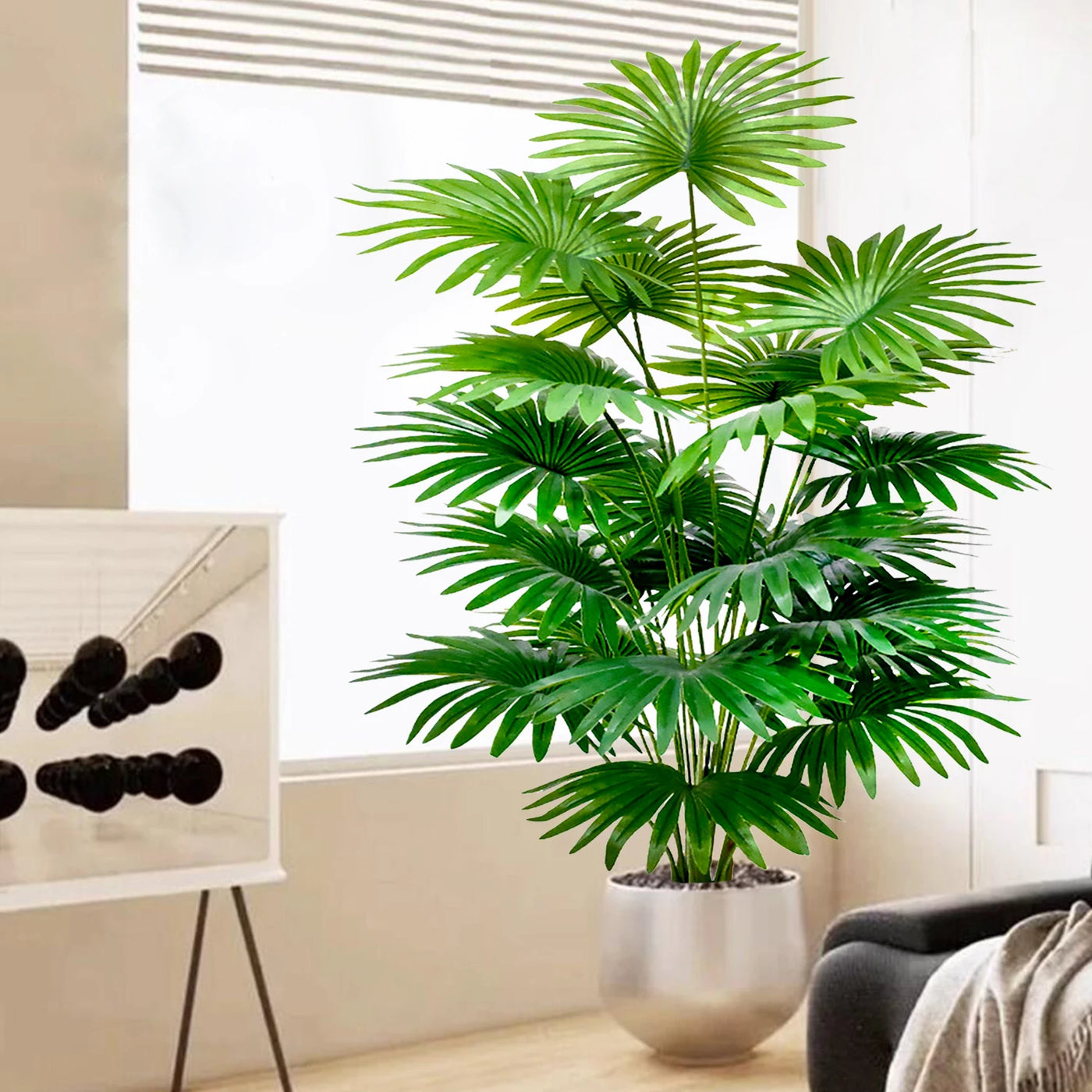 60-105cm/41.33in  Artificial fan leaf tropical plant large fake palm office home holiday decoration