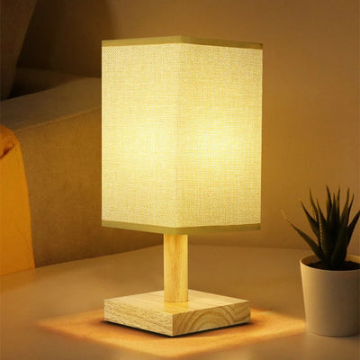 LED Table Lamps Simple Chinese Style Decoration Lamp Dimmable USB Plug Night Light Fabric Lampshade Bedroom Bedside Lighting