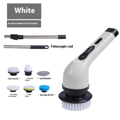 Electric Cleaning Brush 2-gear Electric Rotary Floor Scrubber Wireless Cordless 360 Adjust Extension Handle Home Cleaning Tools